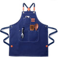 Plus Size Kitchen Apron for Men Women, Cross Back Cotton Canvas Chef Apron by Unknown