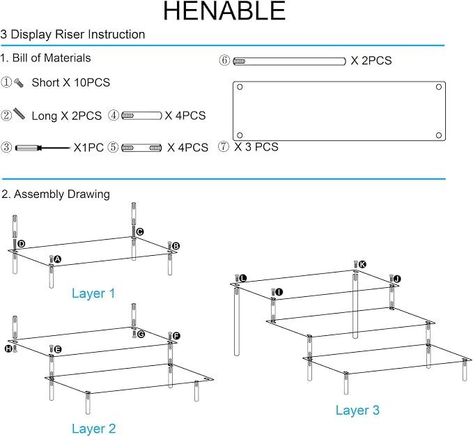 HENABLE 2PCS Large Acrylic Display Risers, Perfume Stand Organizer, Tabletop Use - Image 6