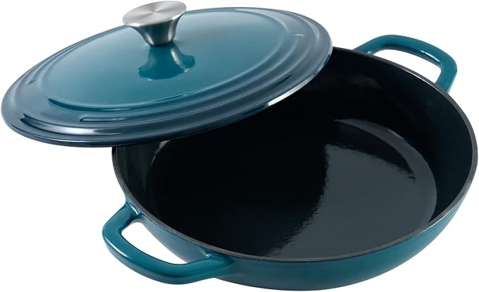 Flavehc Braiser Enameled Cast Iron Braiser 2.25 qt Braiser Pan - Image 2