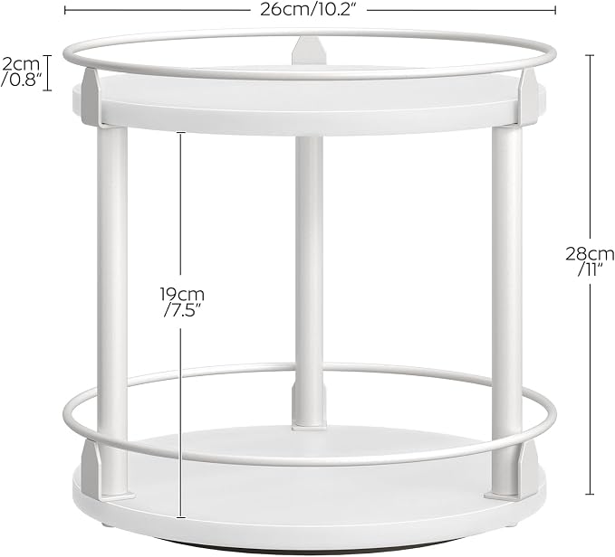 YATINEY Lazy Susan Organizer, Rotating Spice Rack, 2 Tier Spice Turntable - Image 8