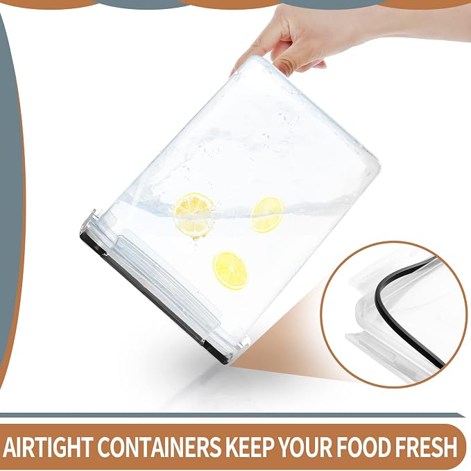 PRAKI Large Airtight Food Storage Containers 5.2L / 195oz, Baking Supplies - Image 4