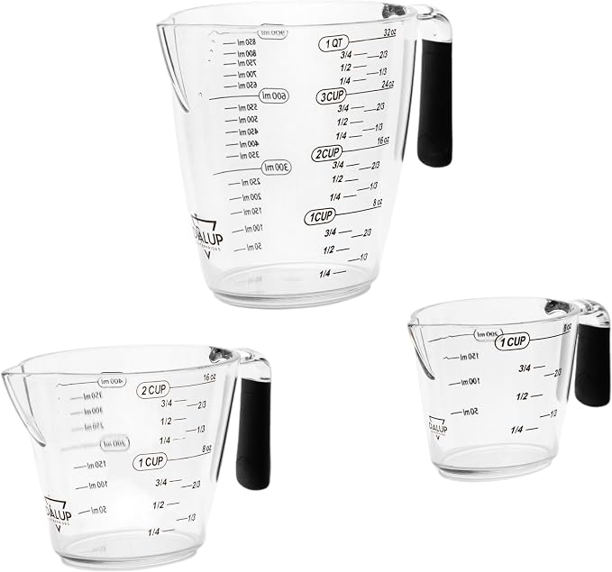 Dalup Measuring Cup Set – Clear Plastic Liquid Measuring Cups by DalupEnterprises