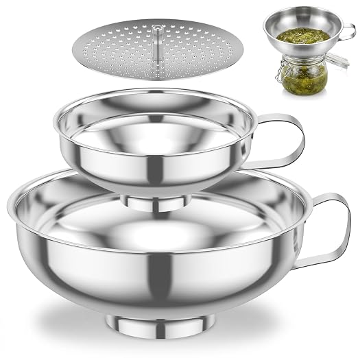 3 Piece Stainless Steel Canning Funnel Set by Unknown