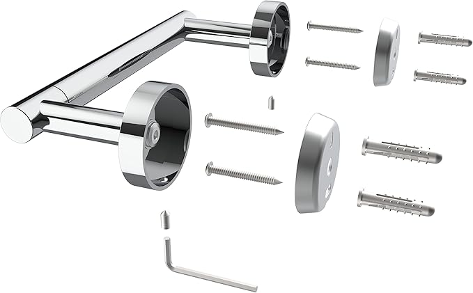 RARXTR Toilet Paper Holder Chrome SUS304 Stainless Steel Double Post Pivoting - Image 5