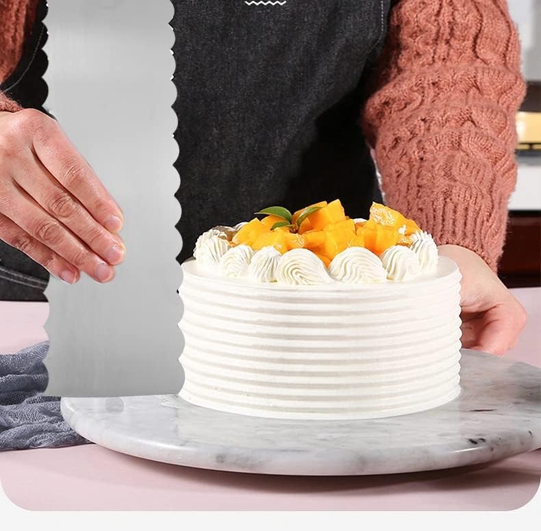 8.6 Inch Stainless Steel Cake Scraper Metal Scraper for Cake Smoother