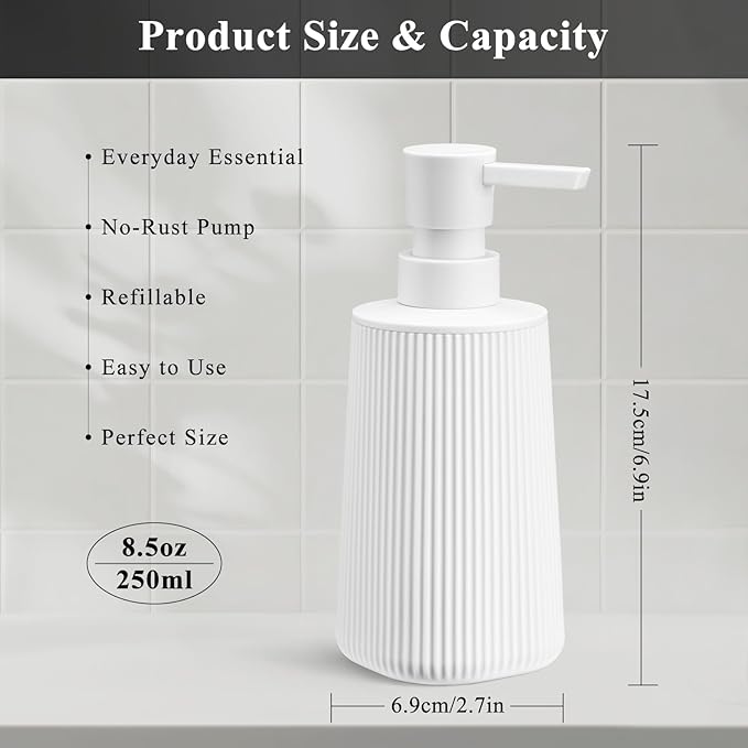 White 2 Pack Hand Soap Dispensers Set - Image 5