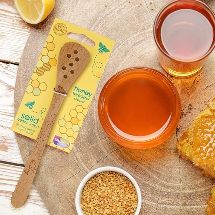 Talisman Designs Laser Etched Beechwood Honey Spreader | Honey Bee