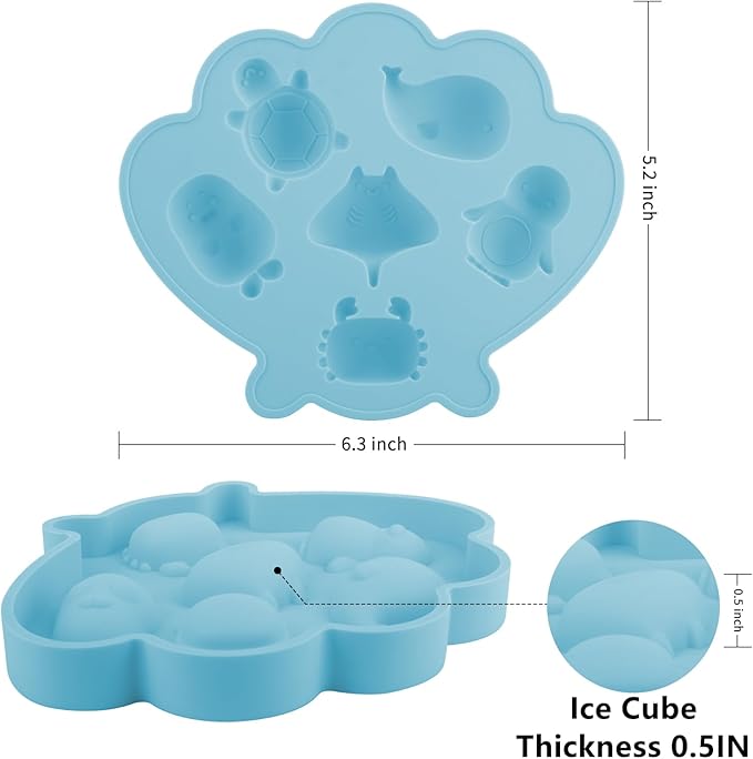 Fu Store Ice Cube Tray Shell Silicone Ice Cube Trays - Image 3