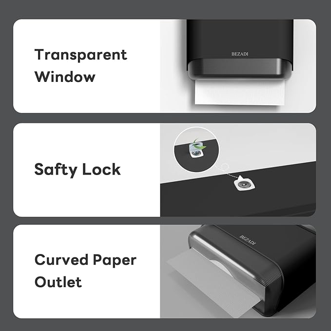 Paper Towel Dispenser, Large Capacity Wall Mount Tissue Dispensers - Image 4