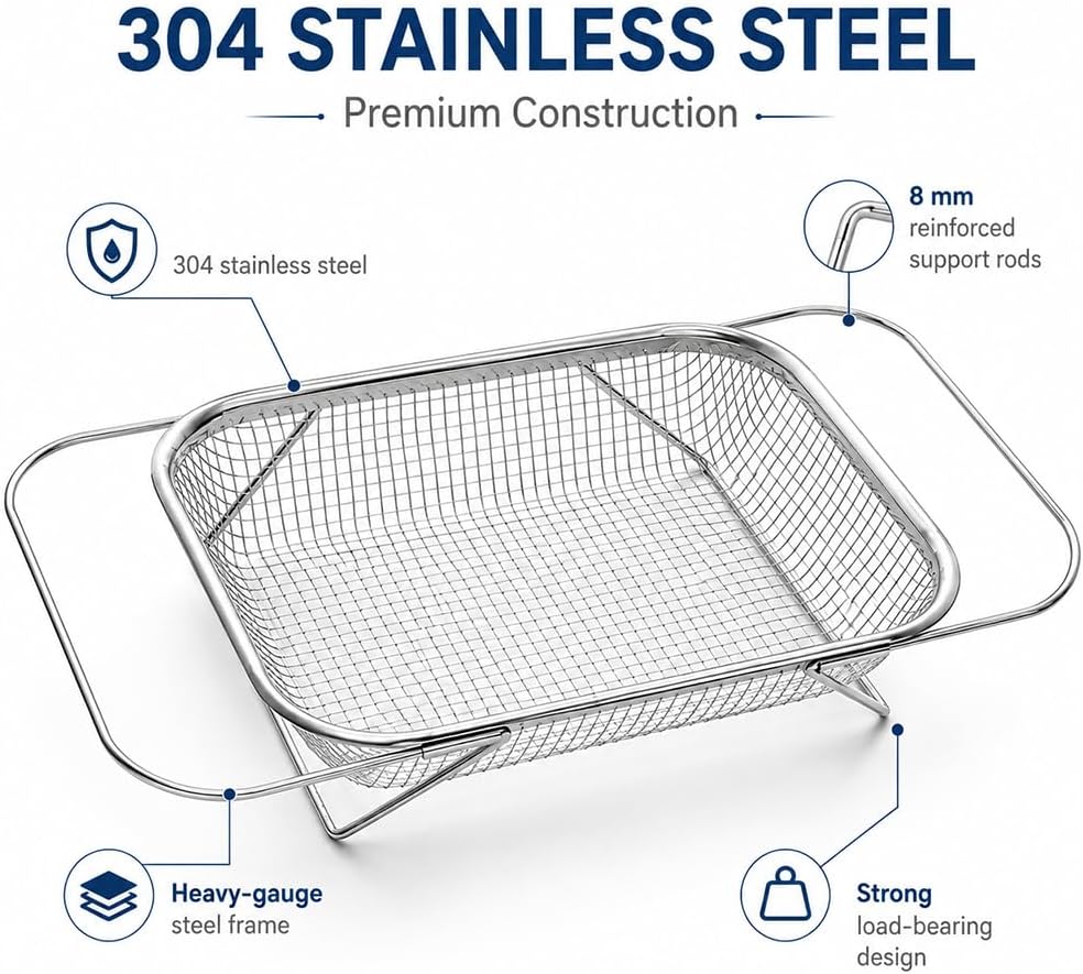 Stainless Steel Telescopic Drainer Basket Adjustable with Handles,M