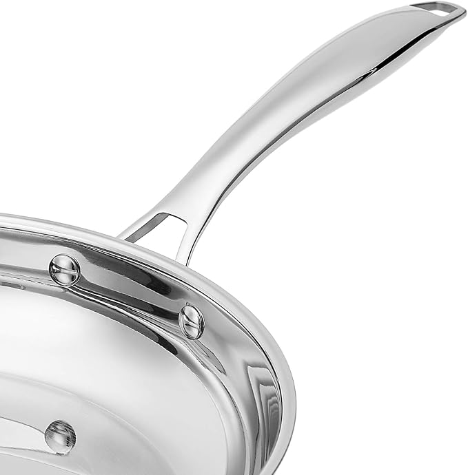 Amazon Basics 2-Piece Stainless Steel Induction Frying Pan Set, Oven Safe - Image 3