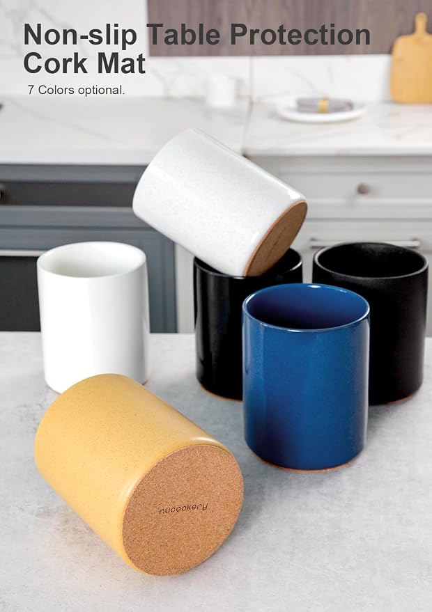 Nucookery Utensil Holder, 6.4" Ceramic Kitchen Utensil Holder - Image 4