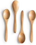 4 PCS Small Wooden Spoons, 5.8 Inch Honey Spoons by HEFILD