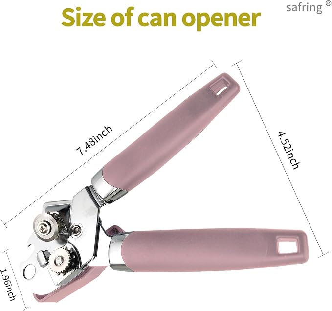 Safring Can Opener Manual, Handheld Strong Heavy Duty Stainless Steel Can Opener - Image 2