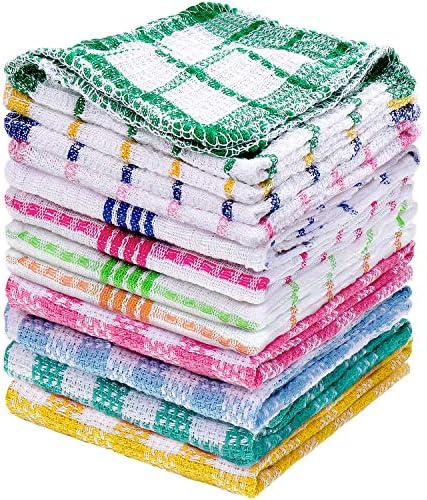 Patelai 12 Pcs Kitchen Dish Cloths Washing, Color, 14x14 Inch,12x12