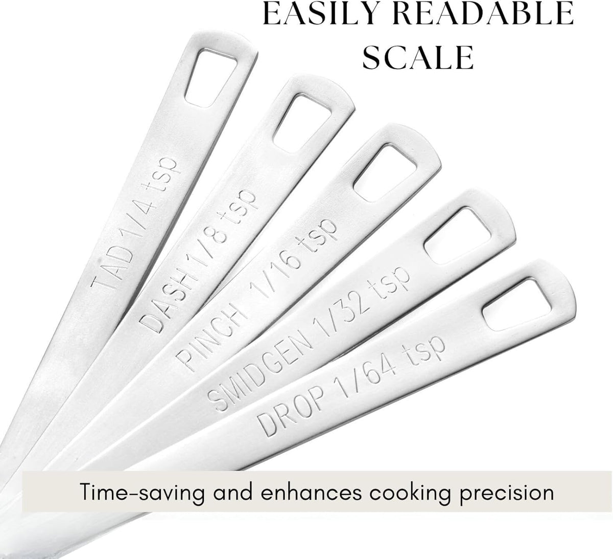 2 Pack Teaspoon Measuring Spoons, 1/4 tsp, 1/8 tsp, 1/16 tsp, 1/32