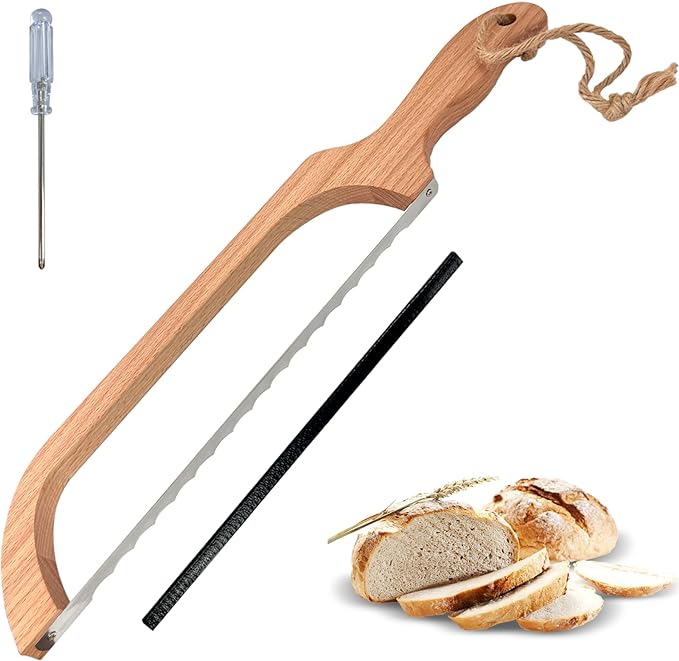ROYOROYI Bread Slicer for Homemade Bread, Premium Stainless Steel Serrated Saw by ROYOROYI