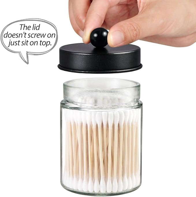 3 Pack Apothecary Jar Canisters Bathroom Vanity Organizer - Image 3