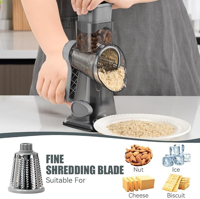 KEOUKE Rotary Cheese Grater Hand Crank Transparent - Image 3