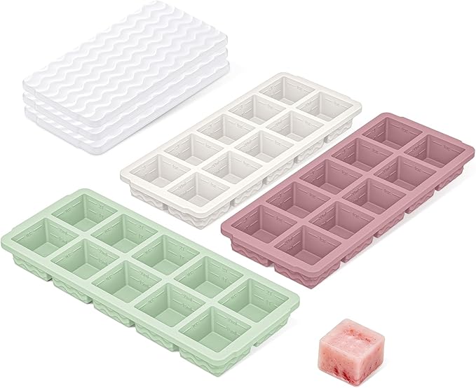 Doasuwish Ice Cube Trays with Lid, 3 Pack 10 Cubes 2 Tbsp. Silicone Ice Cube by Doasuwish