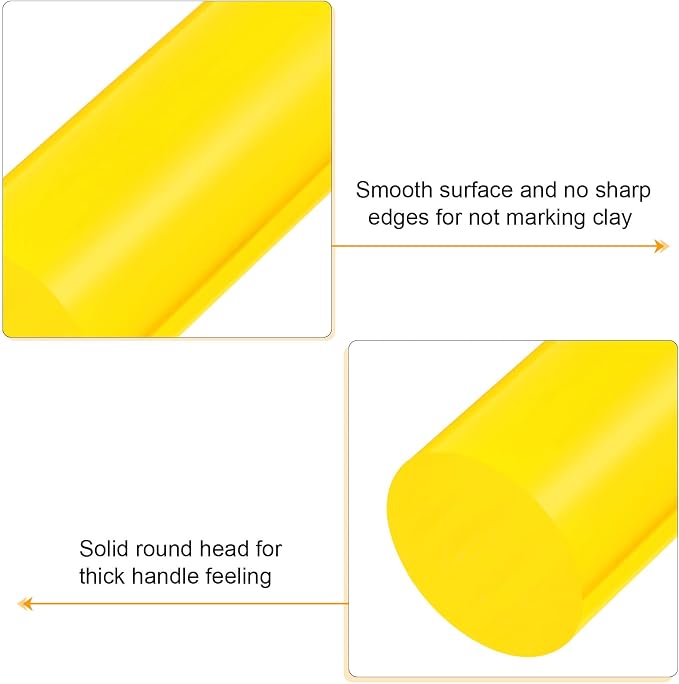 HARFINGTON Acrylic Clay Roller 9 Inch x 1 Inch Solid Non-Stick Plastic Round - Image 4