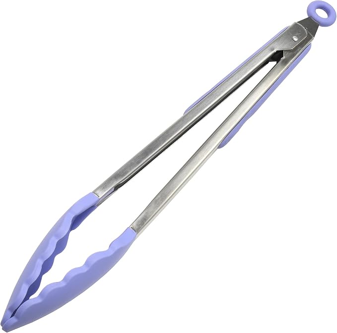 Chef Craft Premium Silicone Cooking Tongs, 12 inch, Pastel Blue by ChefCraft