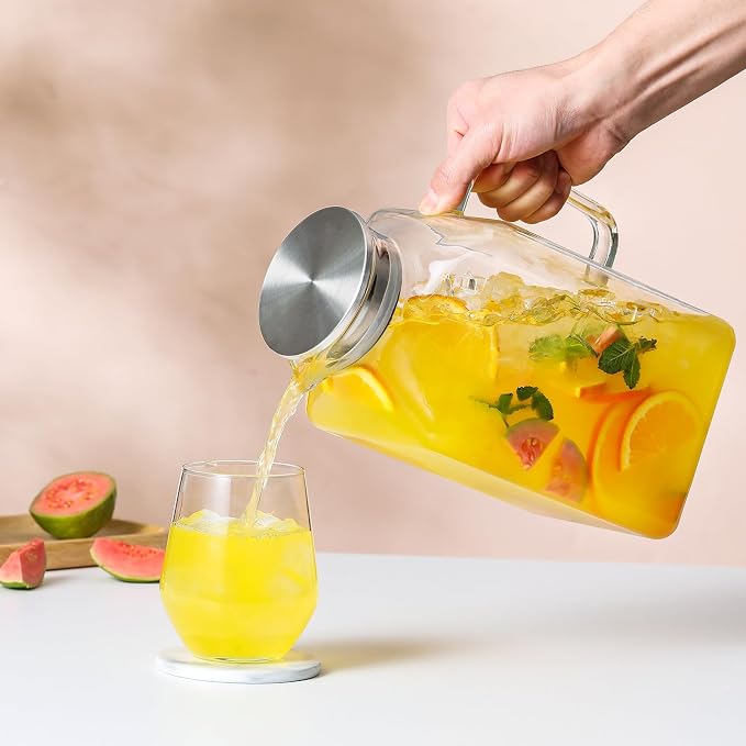 1 Gallon Square Glass Pitcher - Image 4