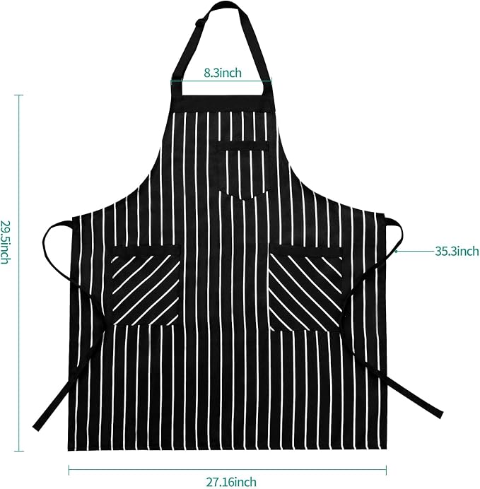 NLUS 2 Pack Kitchen Cooking Aprons, Adjustable Bib Soft Chef Apron - Image 5