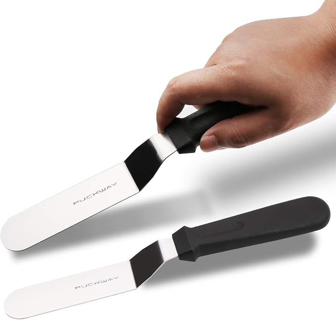 Offset Frosting Cake Knife set of 3 Black 6 8 & 10 Inch Angled Icing Spatula - Image 5