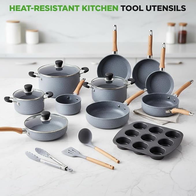 Nutrichef 22-Piece Cookware and Bakeware Set | Professional Home Kitchen - Image 5