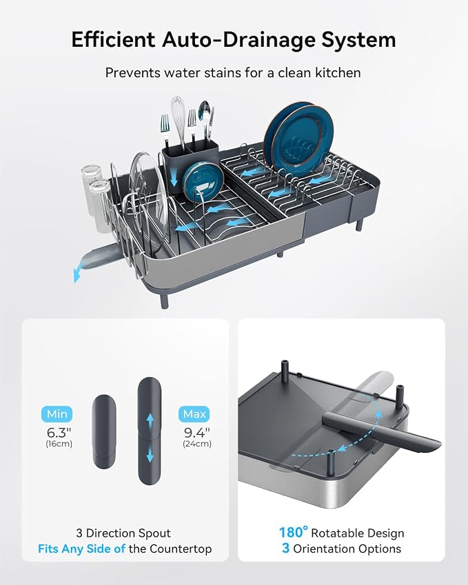 SUNLY Expandable Dish Drying Rack, Versatile Brackets - Image 5