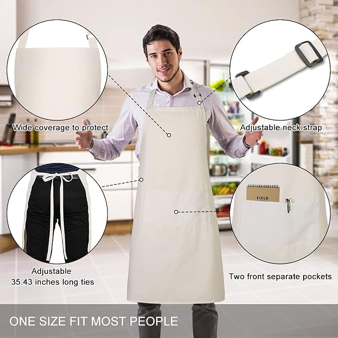 Jubatus 2 Pack 100% Cotton Aprons - Image 2