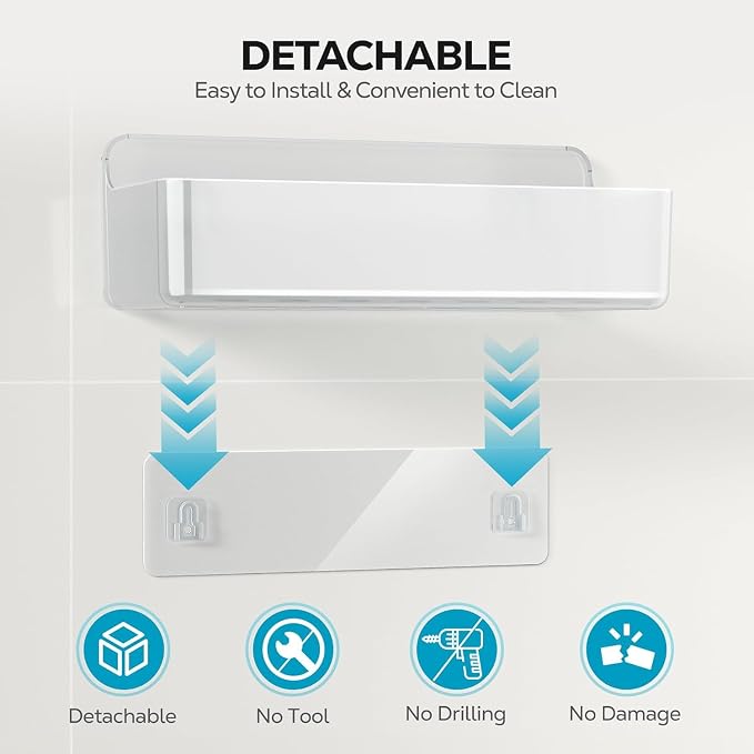 Nieifi Adhesive Wall Shelf, Shower Shelves, Shower Organizer - Image 5