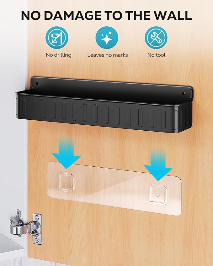 Nieifi Spice Rack Wall Mount, 4 Pack, Screw or Adhesive Installation, Spice - Image 5
