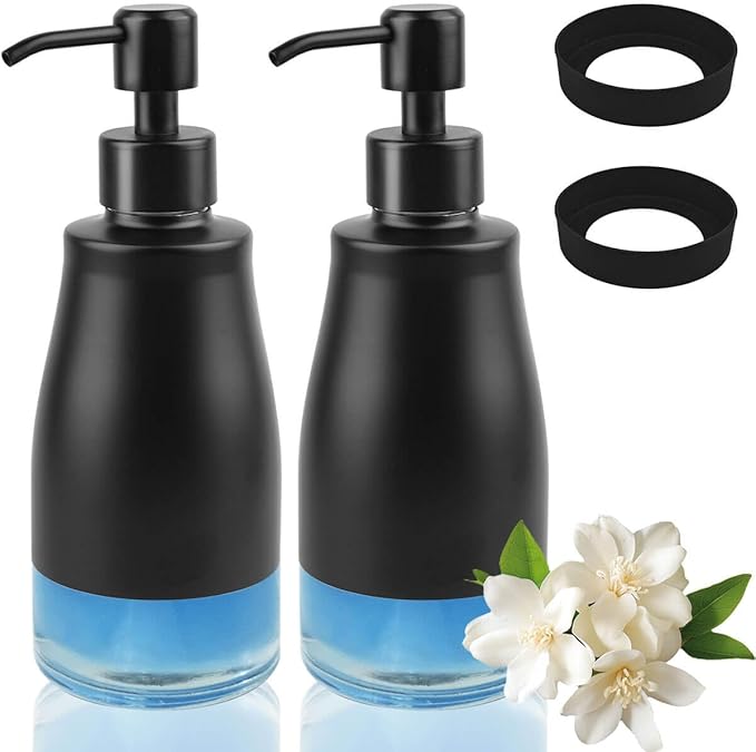 AUMIO Soap Dispenser with Non-Slip Silicone Pad, 2 Pack Kitchen Dish Refillable by AUMIO