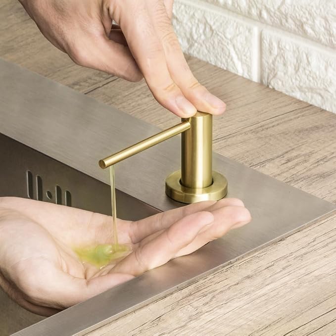 Kitchen Sink Soap Dispenser Champagne Gold Stainless Steel GAPPO Countertop - Image 3