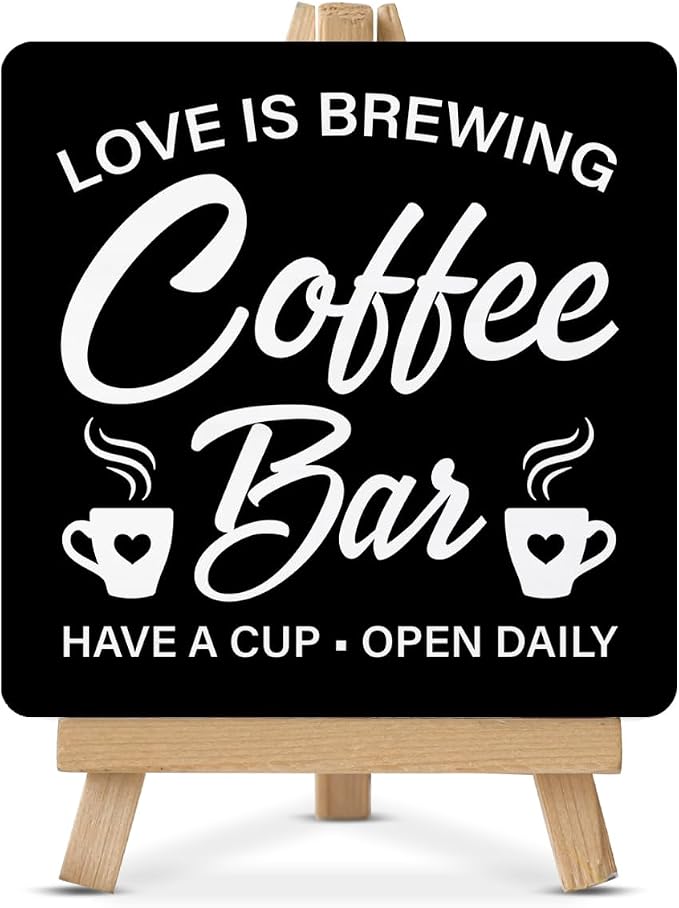 Coffee Signs, Coffee Bar Wood Sign by Unknown