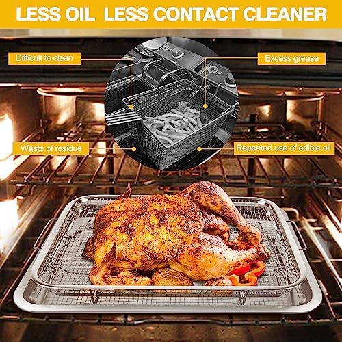 Extra Large Air Fryer Basket for Oven 18 x 12 Inch Stainless Steel