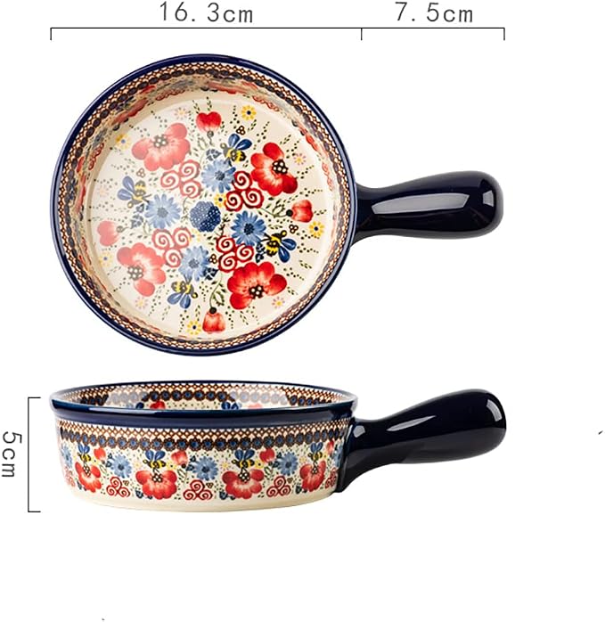 Vintage Flowers Style Ceramic Bakeware Casserole Dish Baking Pan Lasagna Pans - Image 2