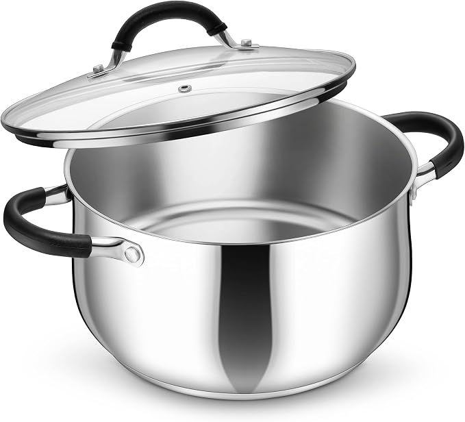 P&P CHEF Stainless Steel Stock Pot, 6 Qt Cooking Soup Pot by PPCHEF