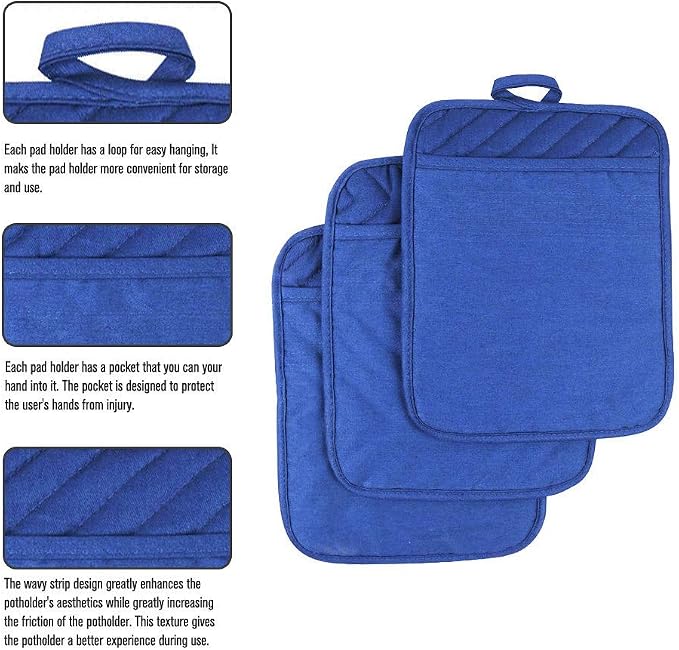 Anyi Pot Holders for Kitchen Heat Resistant, Cotton Hot Pads for Counter Table - Image 2