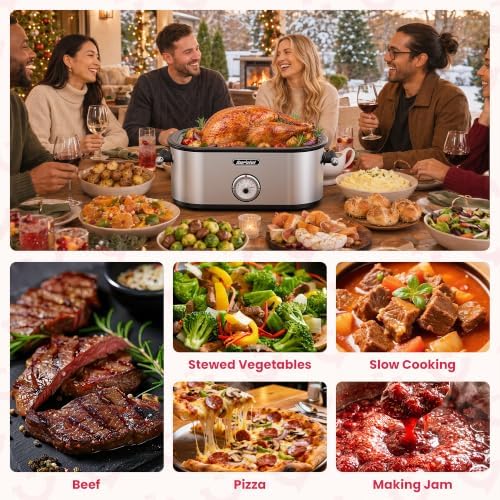 Roaster Oven with Extra Large Visible Glass Lid 28QT