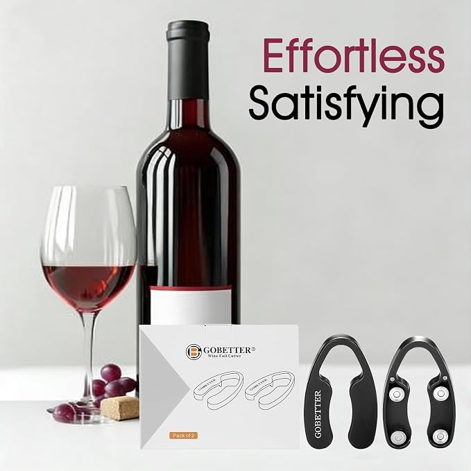 GOBETTER 2 Pcs Wine Foil Cutter Magnetic Design, 4 Stainless Blades Foil - Image 7
