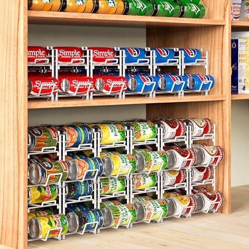 Simple Houseware Stackable Soda Can Dispenser Rack, 2-Pack, White