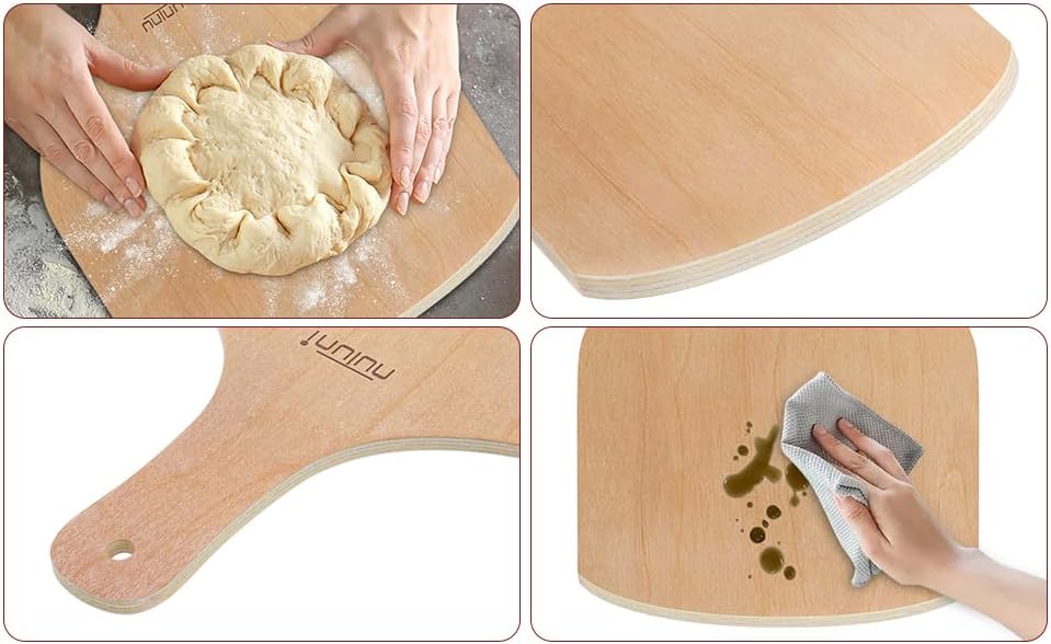 2 Pack Wooden Pizza Peel, 12 inch Paddle Set
