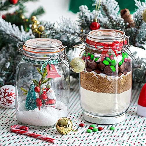 Qianfenie 50 oz Glass Jars with Airtight Lids, Wide Mouth Mason Jars