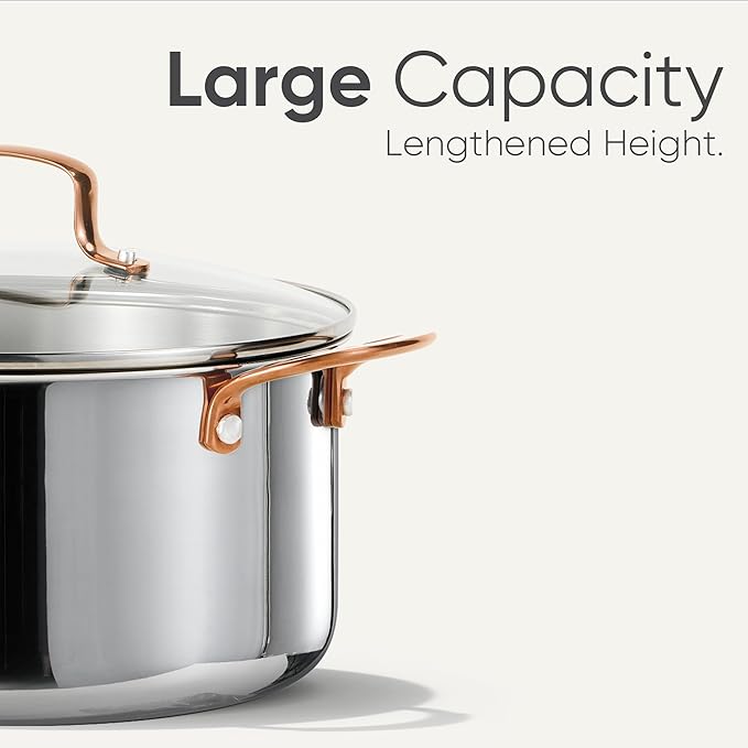 CAROTE 8 Qt Tri-Ply Stainless Steel Stockpot, Non-Toxic Stock Pot - Image 6