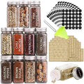 SWOMMOLY 36 Pcs 4 oz Glass Spice Jars with Shaker Lids and 703 Spice