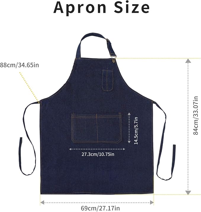 Tosewever Canvas Cross Back Chef Cotton Aprons - Image 8