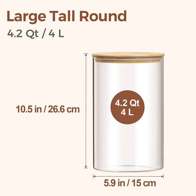 ComSaf 2Pcs Large Glass Storage Containers - Image 2
